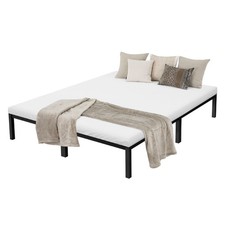 Letto singolo struttura telaio in acciaio nero con rete a doghe 160 x 200 cm