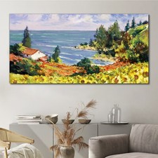 Gemälde Blumen Küste Meer