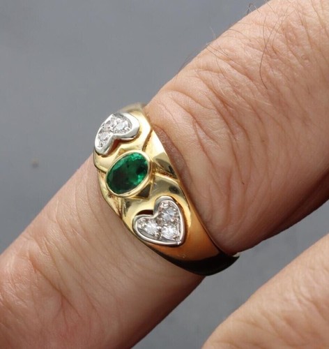 Anello con smeraldo - smeraldo, e