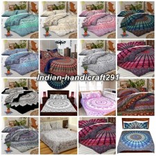 Mandala Copripiumino Con Federa Hippie King Size Indiano Set Biancheria Letto