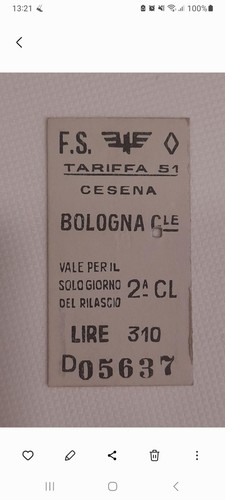 Biglietto treno 1961 - fs,