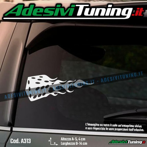 Adesivo dadi fiamme sticker - -,