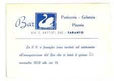 X4625) TARANTO BIGLIETTO INVITO INAUGURAZIONE  BAR PASTICCERIA GELATERIA