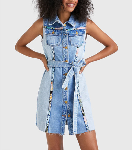Abito donna desigual denim blu - donna,