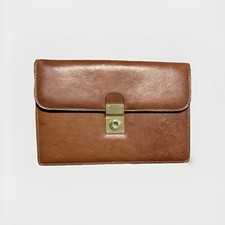 DELL'GA CARTELLA PICCOLA DA LAVORO ARTIGIANALE PELLE MARRONE