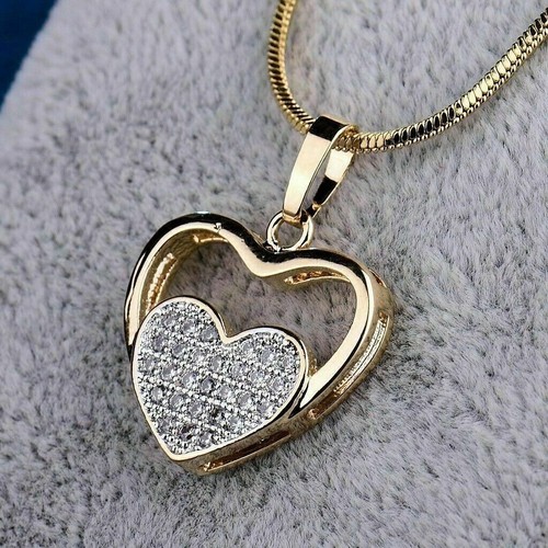 Ciondolo doppio cuore diamante