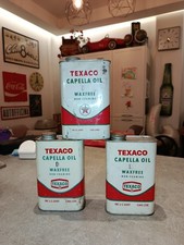 Texaco Motore Oil Cappella Tim Can Olio Motore Vintage Latta