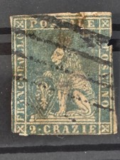 Antichi stati - 1857 - Francobolli Toscana 2 Crazie Lotto Toscano