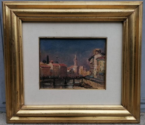 Paesaggio con ponte merlo - paesaggio,