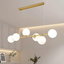 Lampadario a Sospensione 6xG9 Design Sfere Vetro Bronzo Moderno IP20 Per Interni
