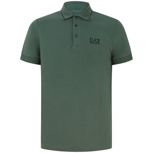Ea7 polo verde con riporti - ea7,