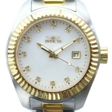 Orologio Invicta Logo Quadrante Bianco Calendario Argento Oro GY11/MQ Uomo...