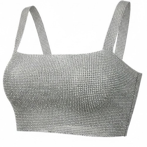 Canotta crop top maglia strass