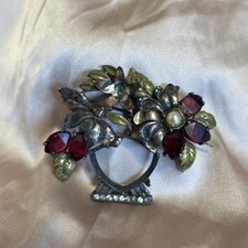 Spilla vaso fiori sterling