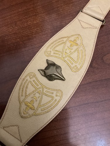 Cintura pelle vintage ocra - pelle,