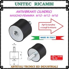 Antivibranti cilindrici in gomma filettatura maschio / femmina M10 M12 M16