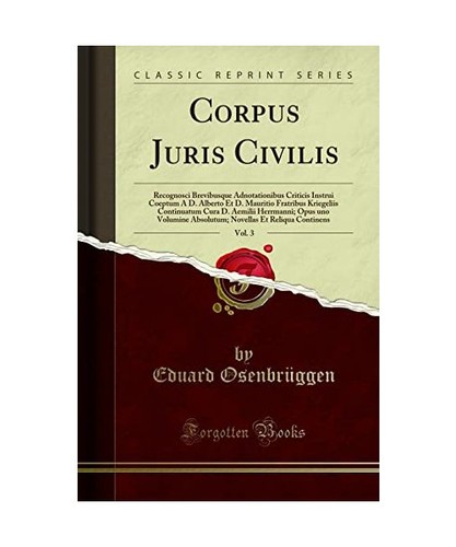 Corpus juris civilis vol 3 - civilis,,
