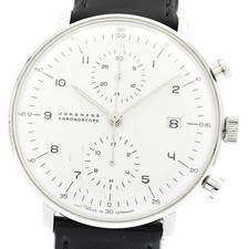 JUNGHANS 027 4800.00 Max Bill Chronoscope Date AT Men w Box 901986 Usato