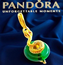 Pandora charm serpent murano vert poinçon ale met