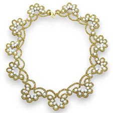 Collana in pregiato Pizzo Chiacchierino Siciliano, Modello Girocollo L 40 cm ca.