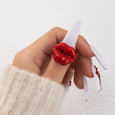 Anello donna bocca rossa