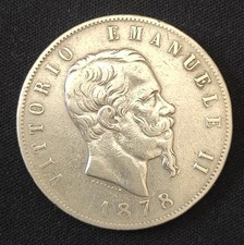 SCUDO 5 LIRE 1878 ROMA