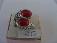 ANELLO   DONNA TIBETANO TURCHESE ROSSA