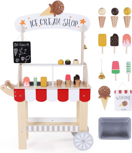 Carrello gelato legno per - gelato, in