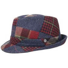 LIERYS Merino Patchwork Trilby Cappello Fedora Cappello di Lana Merino Cappello Trilby