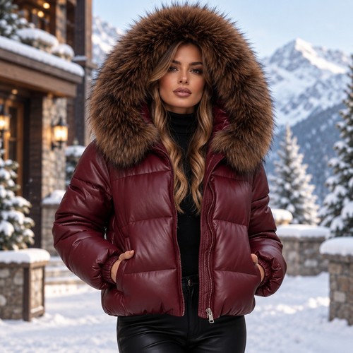 Giubbotto donna pelle puffer