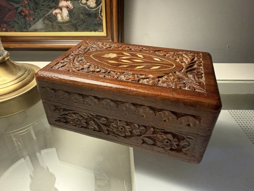 Inlaid wood hand carved - inlaid,