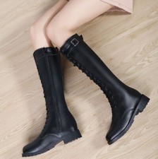 Stivali alti da donna punk zip