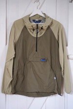 Penfield Pac Jac vintage anni 90, imbroglione a vento in nylon con cappuccio, cachi/pietra, Stati Uniti: piccolo