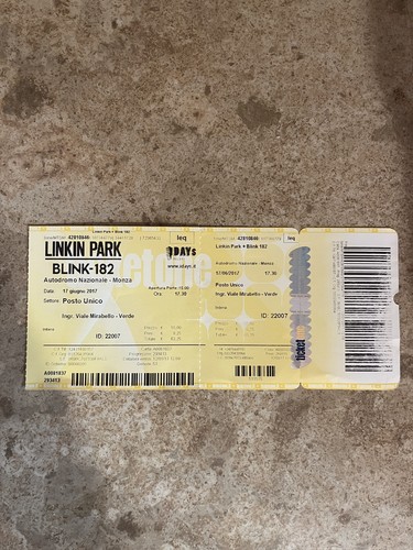 Biglietto linkin park - linkin, blink