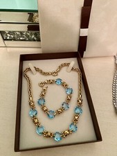 ⚜️Parure collana e bracciale in oro giallo 18kt con topazi azzurri ⚜️