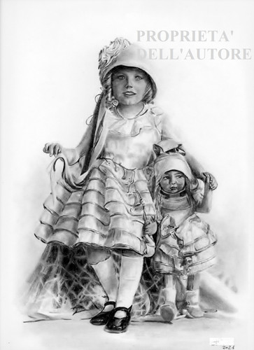 Bimba fanciulla con bambola - bimba,