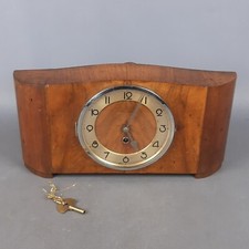 Orologio Da Tavolo Meccanico Carica Manuale In Legno Con Chiave Vintage Anni ‘40