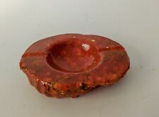 ♥ POSACENERE IN ALABASTRO ARANCIONE VINTAGE ANNI 60 1.8 KG PORTACENERE19 CM