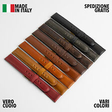 CINTURINO OROLOGIO ARTIGIANALE MADE IN ITALY VERA PELLE CUOIO DOPPIO 18MM 20MM