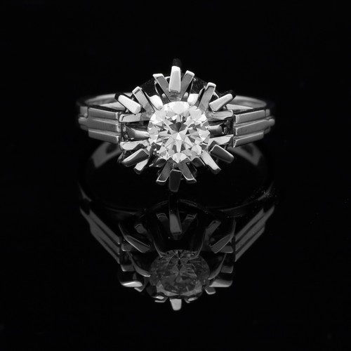 Anello solitario oro - solitario, bianco