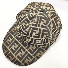 Berretto Baseball Originale FENDI Ottime Condizioni Tela Marrone Italia FS