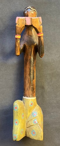 Vintage statua etnica legno - vintage,
