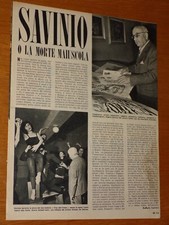 ALBERTO SAVINIO pittore scrittore  ANNO 1952 clipping articolo ritaglio foto