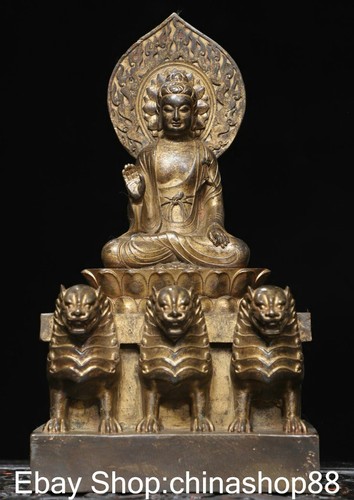 Statua leone buddha amitabha - statua,