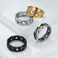 Anello catena cubana acciaio - cubana,