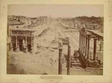Rome Forum + back Florence photo composed of 25 miniatures Original 1870c XL438