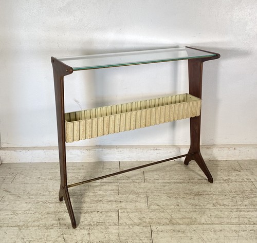 Consolle tavolino legno vetro - consolle,