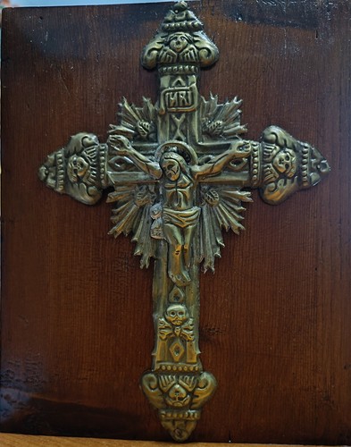Antico crocifisso ottone - antico, in