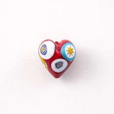 Perla cuore in vetro di Murano
