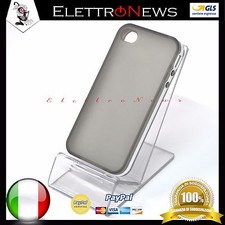 Custodia cover tpu per Iphone 4 - 4s colore grigio con linea laterale bianca